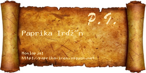 Paprika Irén névjegykártya