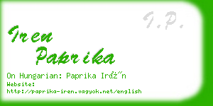 iren paprika business card